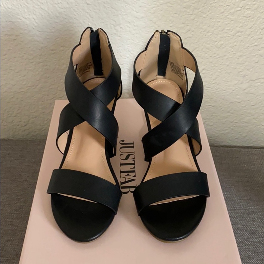 JustFab black wedge